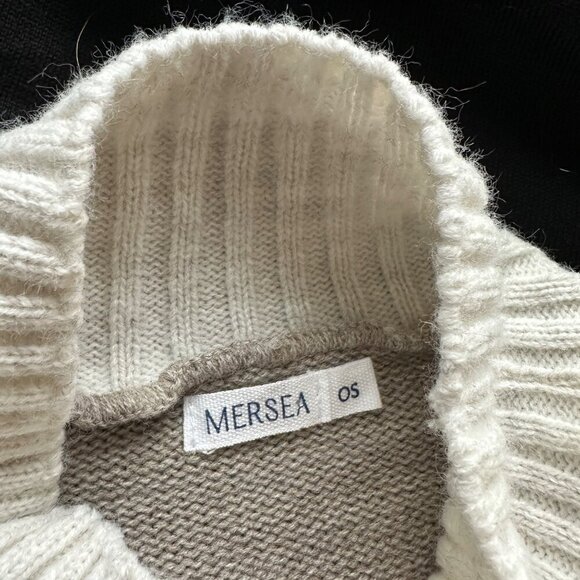 Mer Sea Lisbon Traveler Womens Mock Neck Lattice Sweater One Size Coastal Modern - Picture 5 of 8